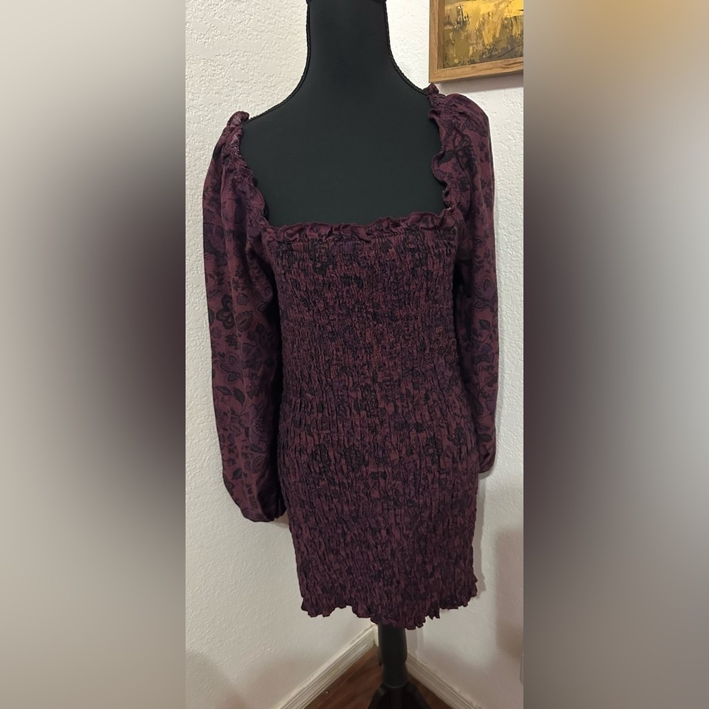 Free People Smock it to me Purple Mini Dress - Size Small